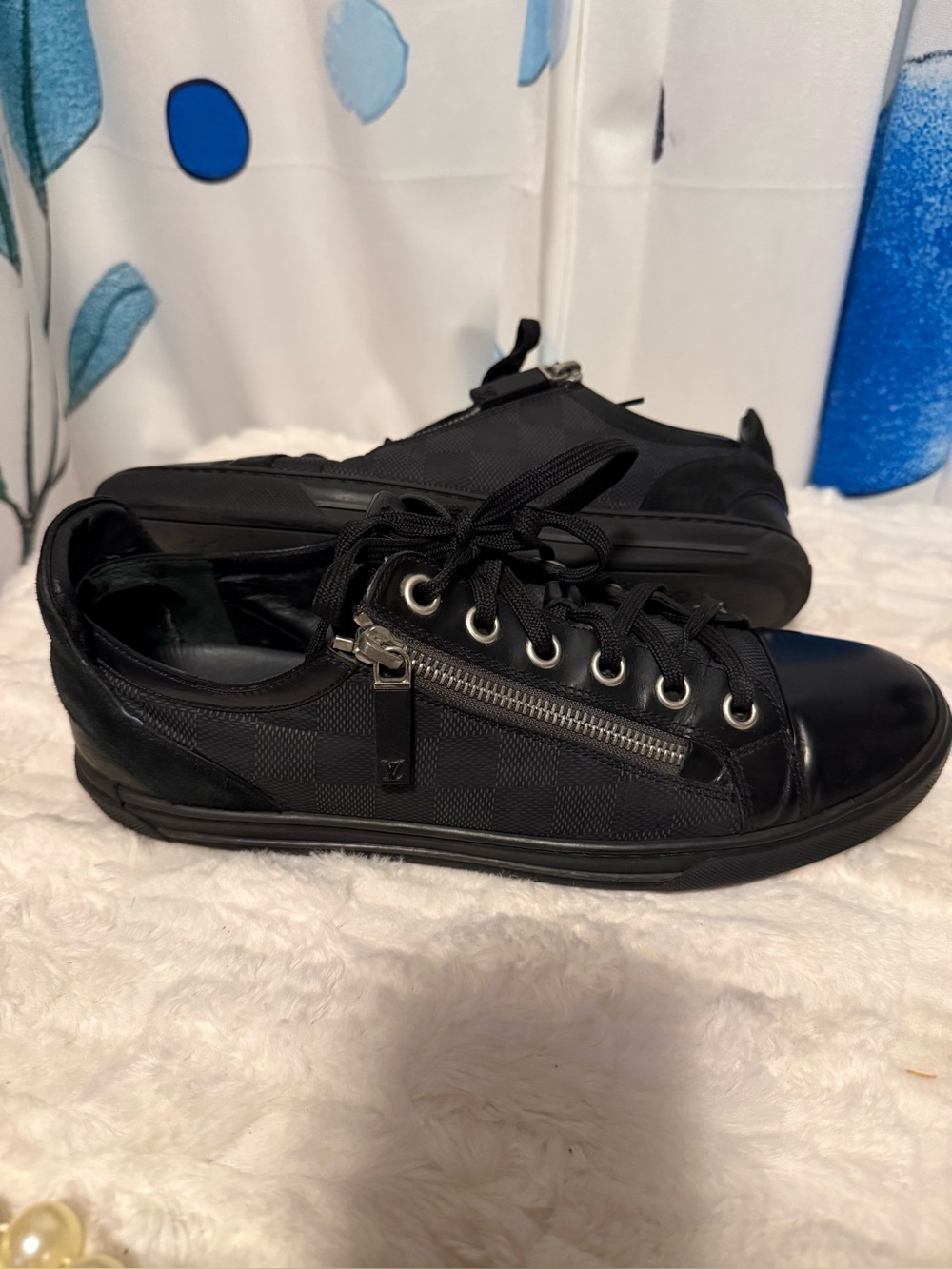 Louis Vuitton Damier Graphite Side Zip Sneakers Men’s Size 7